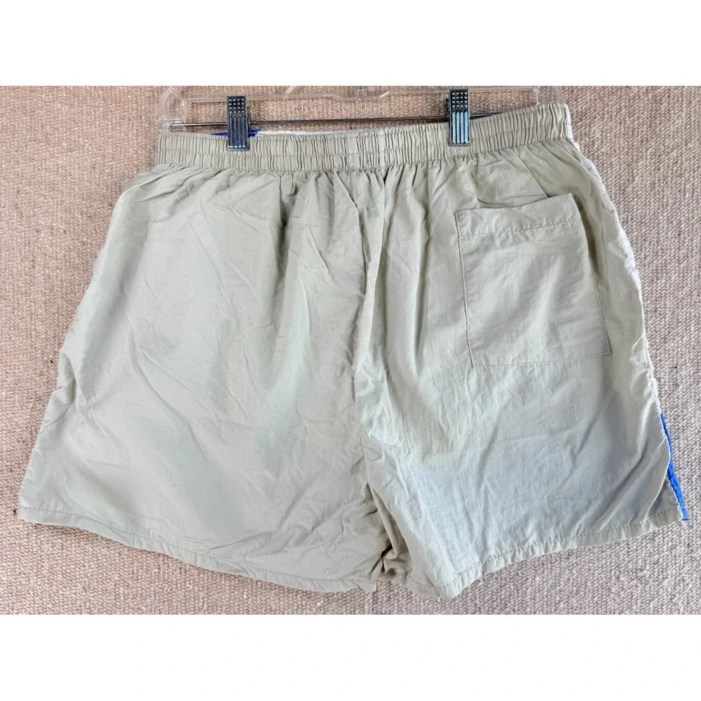 VTG Mens Sz Large (36/38) Hunt Club Blue White Nylon Shorts Swim Trunks‎